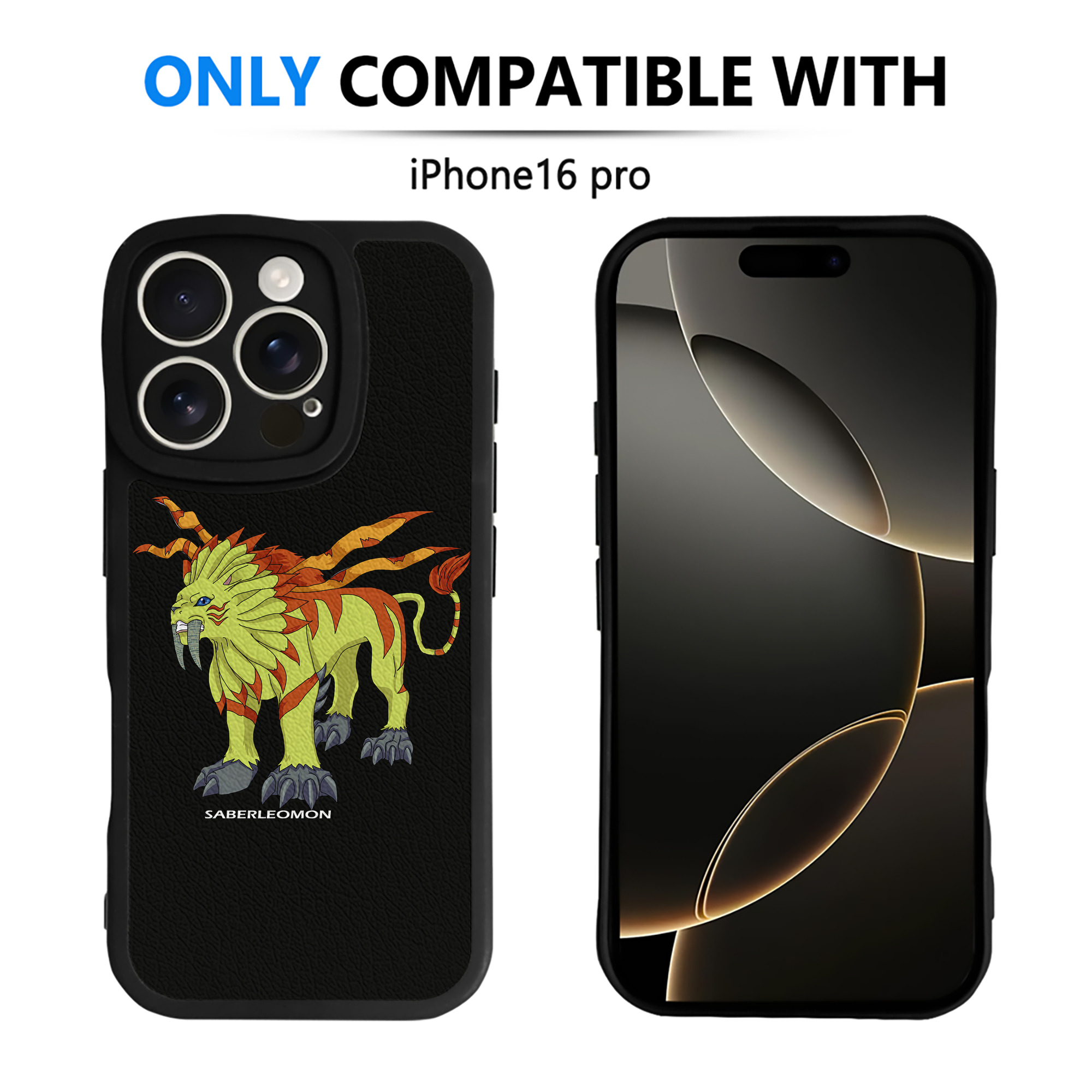 （画像用） Digimon デジタルモンスター/デジモン 【iPhone 16シリーズ対応】シリコンスマホケース（レザー調） 材質：シリコン